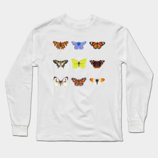 Set of Butterflies, Watercolor Butterflies, butterfly painting Long Sleeve T-Shirt